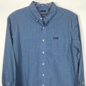 CHAPS Ralph Lauren Blue & White Plaid Shirt XL